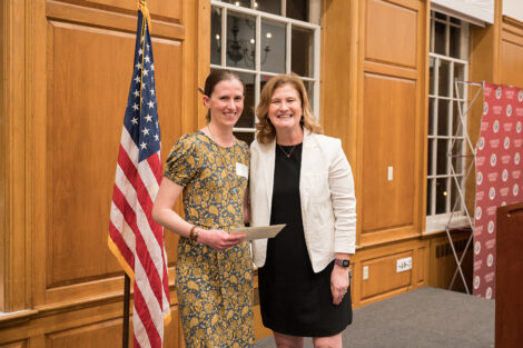 President Nicole Hurd with award winners at the Faculty and Staff Award ceremony.