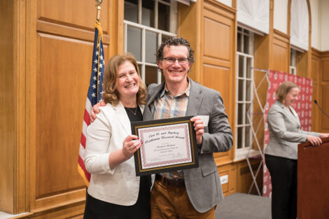 President Nicole Hurd with award winners at the Faculty and Staff Award ceremony.