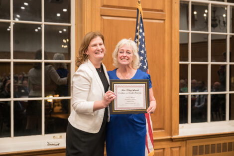 President Nicole Hurd with award winners at the Faculty and Staff Award ceremony.