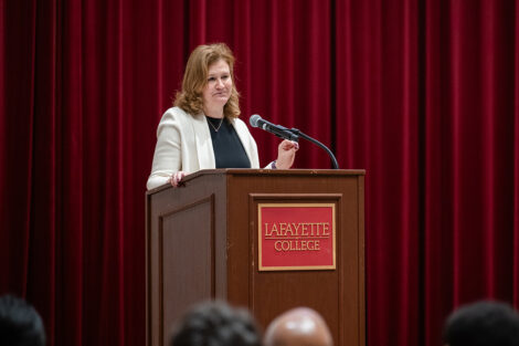Nicole Hurd speaks at the International Celebration.