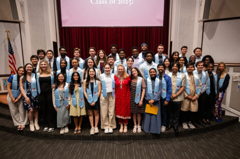 Students smile at the International Celebration