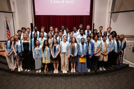 Students smile at the International Celebration