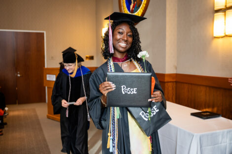 A graduate posses during the Posse Celebration