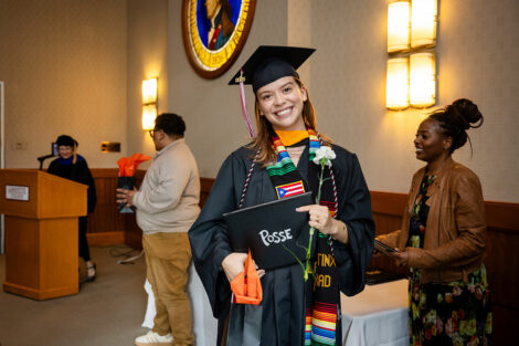 A graduate posses during the Posse Celebration