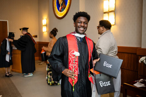 A graduate posses during the Posse Celebration