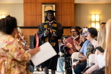 A graduate posses during the Posse Celebration