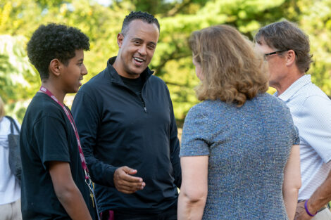 A family speaks to President Nicole Hurd.
