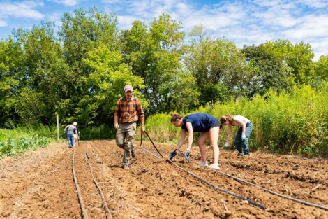 POSP students preparing soil on LaFarm