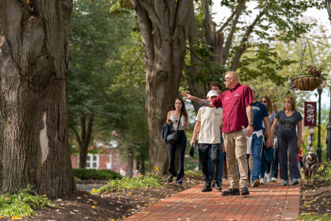 Lafayette College community members go on a tour of campus plants.