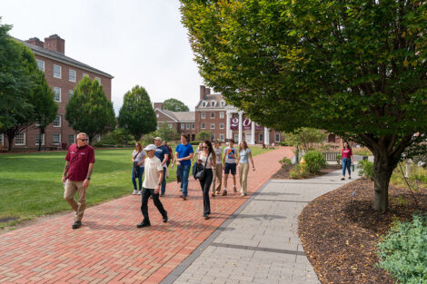 Lafayette College community members go on a tour of campus plants.