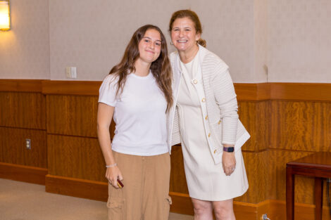 President Nicole Hurd poses with a legacy student.