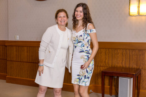 President Nicole Hurd poses with a legacy student.