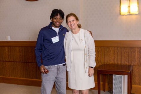 President Nicole Hurd poses with a legacy student.