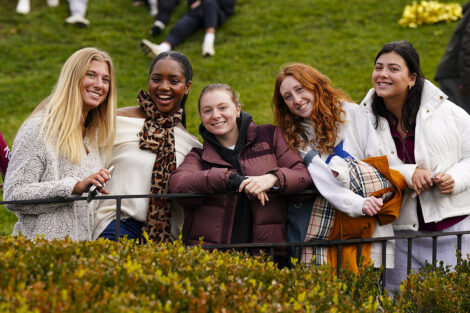 Lafayette community members cheer from the crowd.