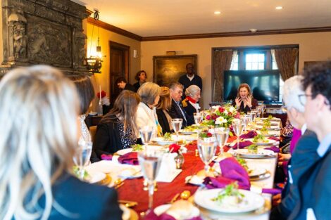People at a banquet table