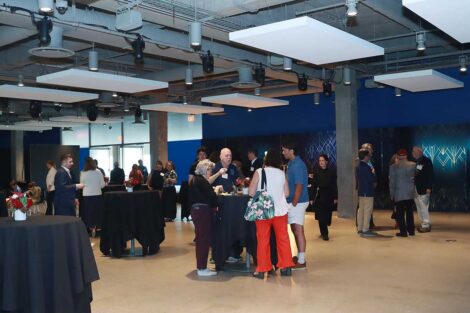 Guests mingling at the Bicentennial Lafayette Legacies Event at Academy Museum of Motion Pictures in Los Angeles