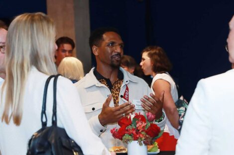 Guests mingling at the Bicentennial Lafayette Legacies Event at Academy Museum of Motion Pictures in Los Angeles