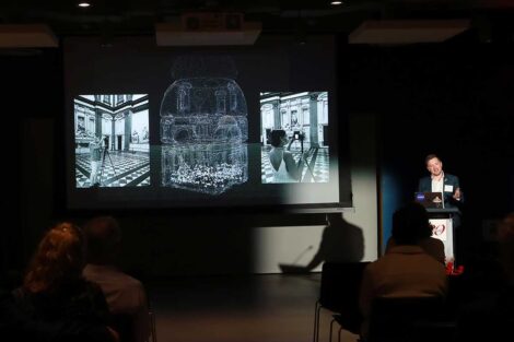 Prof. Eric Hupe presenting at the Bicentennial Lafayette Legacies Event at Academy Museum of Motion Pictures in Los Angeles