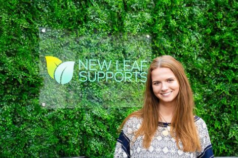 Lafayette student engaging with host at 2026 externship at New Leaf Supports