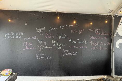 Names written on a chalkboard