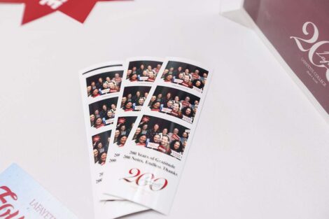 Closeup of photobooth printouts