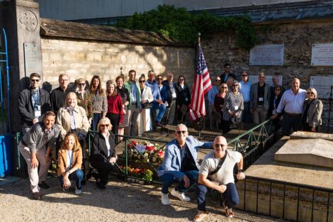 Group shot at the cemetery.