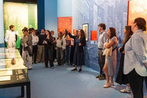 Lafayette Bicentennial Fellow 2025-26 Olga Anna Duhl leads students through