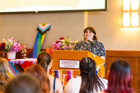 Gabby Hochfeld speaks at Lavender Celebration