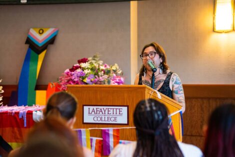 A speaker at Lavender Celebration