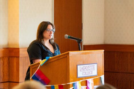 A speaker at Lavender Celebration