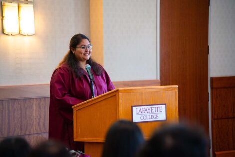 A speaker at Pan-Asian Celebration