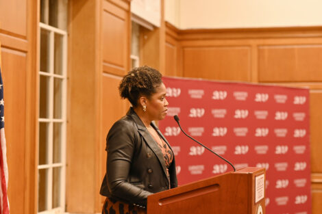 Sherryta Freeman speaks.
