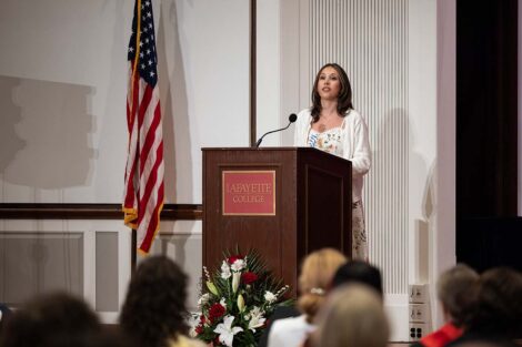 A speaker at Baccalaureate