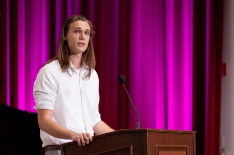 A speaker at Baccalaureate