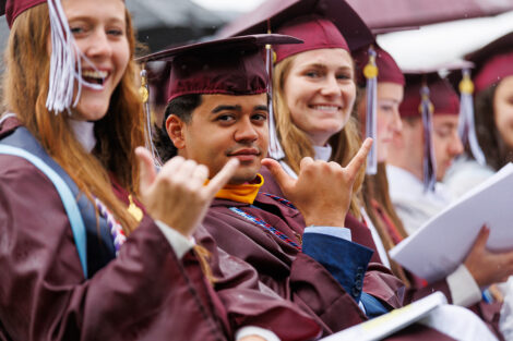 Students in the crowd