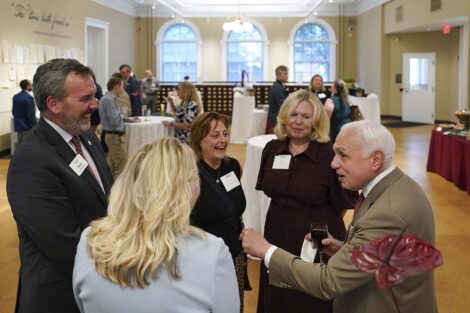 Guests mingle at the Historical Society
