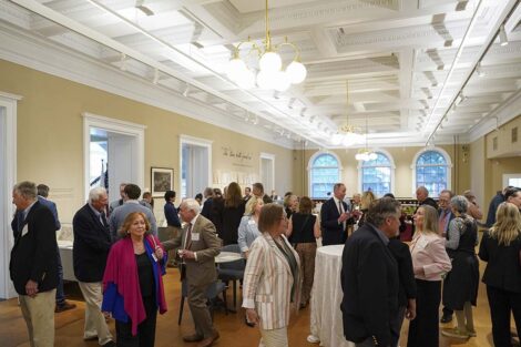 A full room of guests at the Historical Society