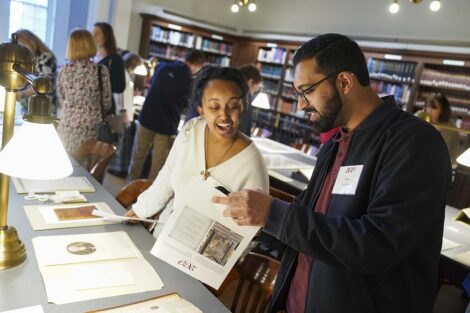 Attendees view historical artifacts