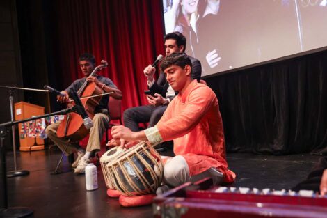 Students perform music at International Celebration