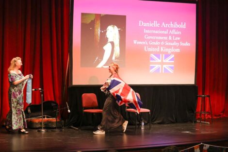 Danielle Archibold receives her stole at International Celebration