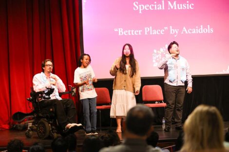 Students sing at International Celebration