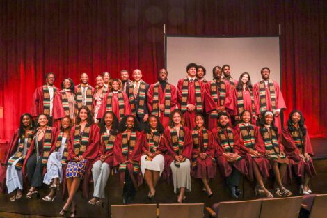 A group photo at the Donning of the Kente