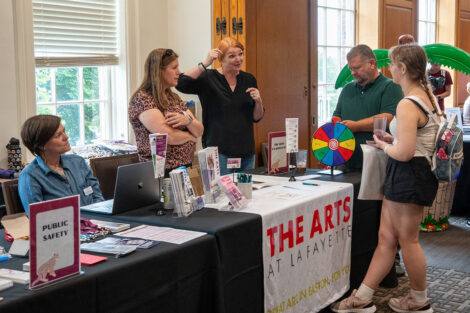 New students participate in the Resource Fair in Marquis Hall during Move-in.