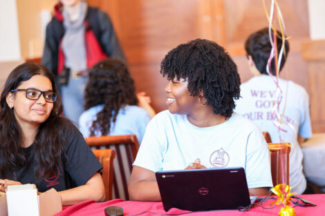 A Lafayette student checks in on move-in day.