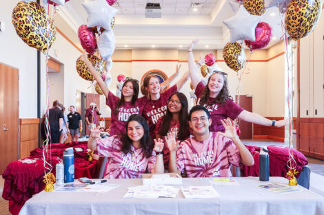 Clad in tie-dyed shirts, the LEO's were on hand to welcome first-year students on Move-in weekend.