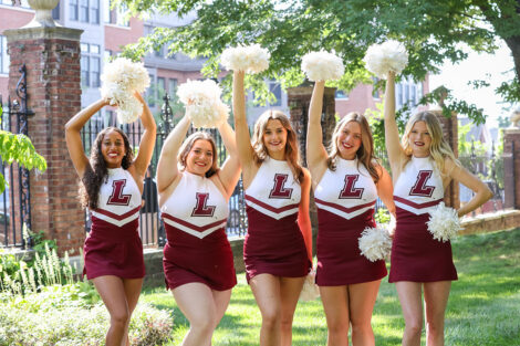 The Lafayette cheerleaders were on hand to bring spark to move-in day.