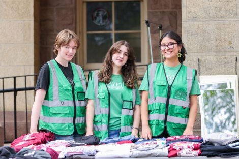 Lafayette students staff a table as part of Green Move-in.