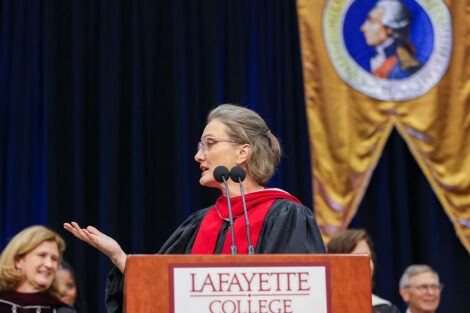 College Chaplain Alex Hendrickson addresses the Class of 2030.