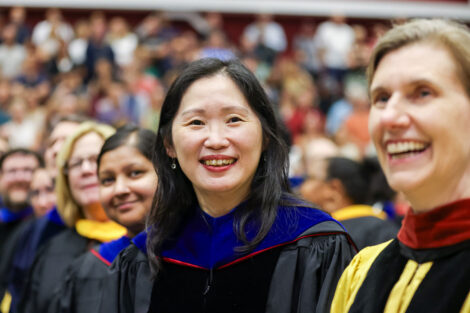 Members of the Lafayette faculty look on during Convocation.