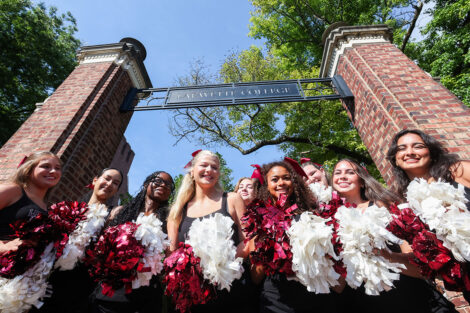 The Lafayette dance team stopped on the edge of campus to welcome incoming students.